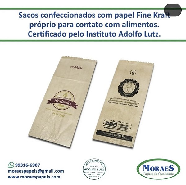 Sacos confeccionados com papel Fine Kratt Guarulhos