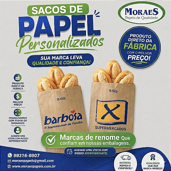 Saco de Pão Personalizado Fabrica Atacado - Zona Leste SP