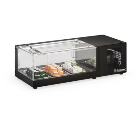 VITRINE REFRIGERADA DE BANCADA GVRS-100 PRETA 220V GELOPAR