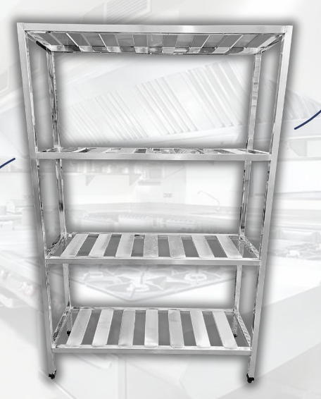 ESTANTE AÇO INOX 04 PRATELEIRAS GRADEADAS 1000X500X1800MM GL