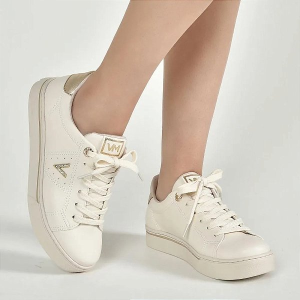 Tenis Via Marte 016-017-04 Marfim/Gold