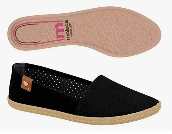 Sapatilha Moleca 5287.210 Lona Sider- Preto 01