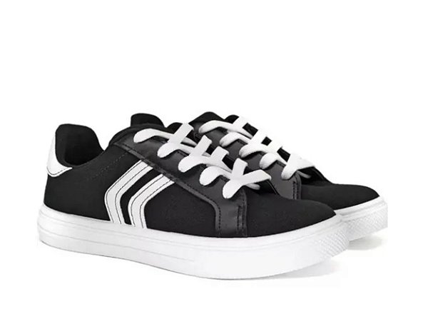 Tenis Moleca 5796.106 Lona Sider/Napa Sardenha Neo- Preto 01/Branco 99