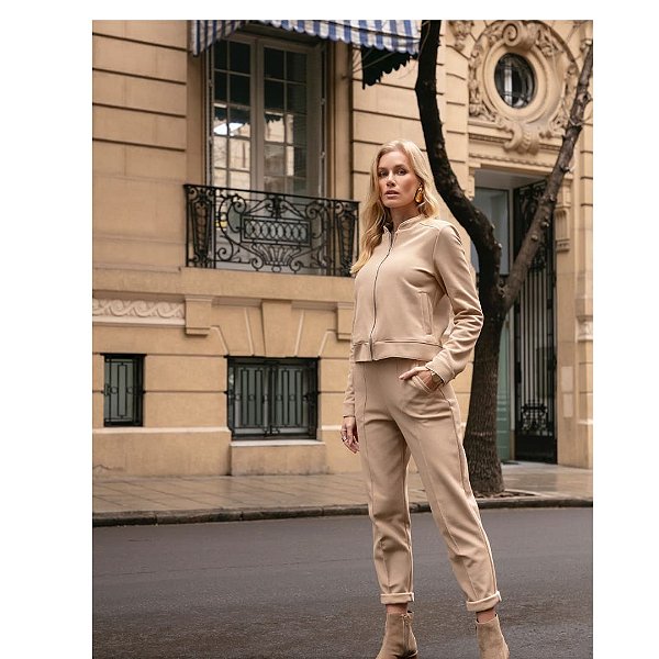 Calça Upman Carrot Fem Thermo Grid Areia 25ARD