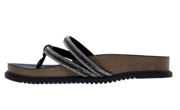 Sandália Beira Rio 8524.107 Grafite-Aurora Boreal/Preto