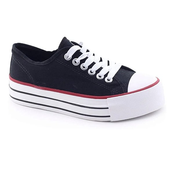 Tenis Street ST0748L Preto/Vermelho