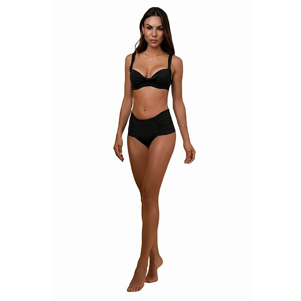 Calcinha de biquini  Embelleze tanga lisa hotpant - 41B9653 Preto