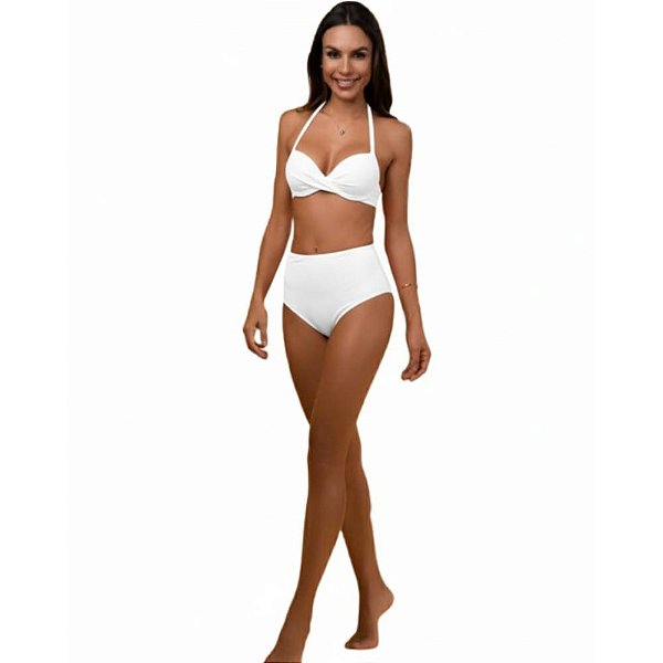 Busto Embelleze liso com bojo meia taça transpassado e tiras finas 40B.965200102 - Branco