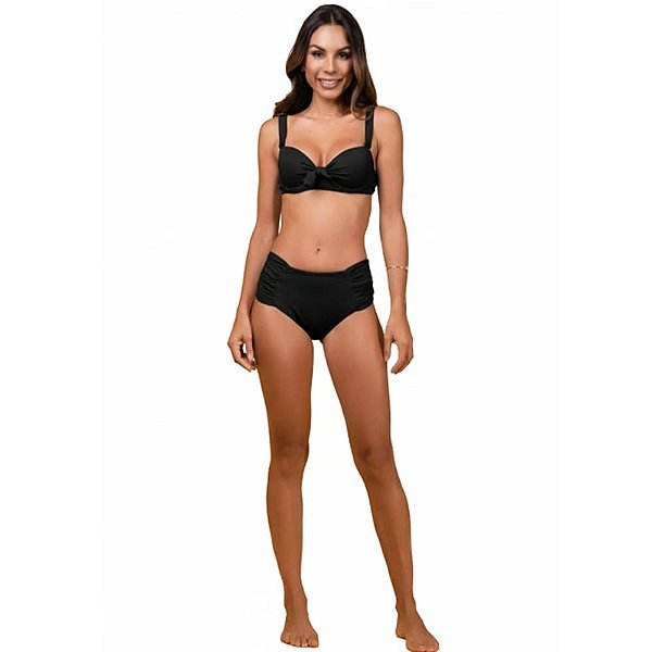 Busto canelado Embelleze com bojo e alças largas 40.522300502 - Preto