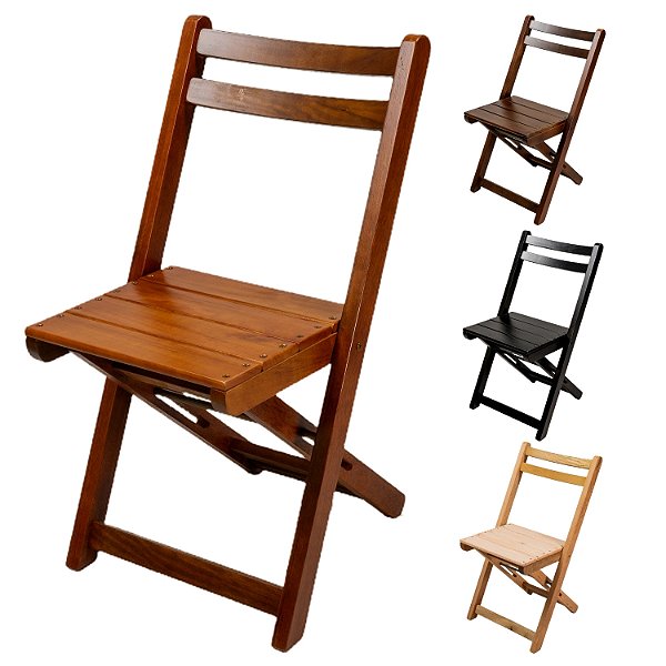 Cadeira Dobrável Anatômica Bar Jardim Casa Madeira Maciça