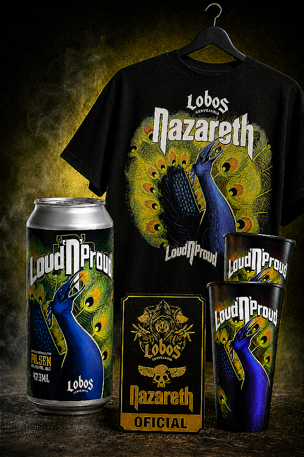Kit Nazareth Loud 'N' Proud Oficial - Camiseta / Copo / Cerveja