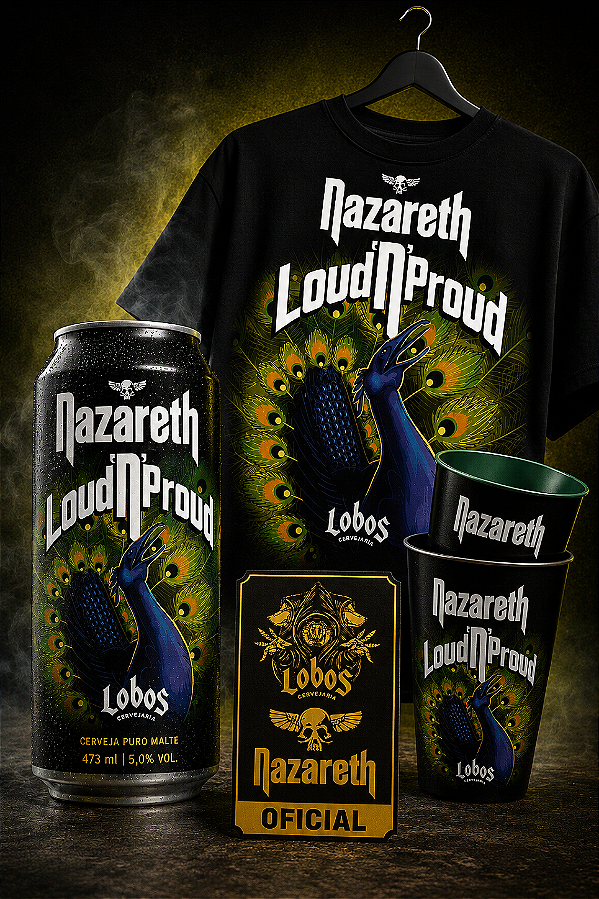 Kit Nazareth Loud 'N' Proud Oficial - Camiseta / Copo / Cerveja