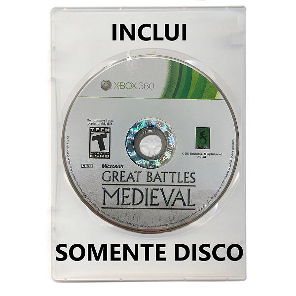 Jogo Great Battles Medieval - Xbox 360 - Mídia Física (SOMENTE DISCO)