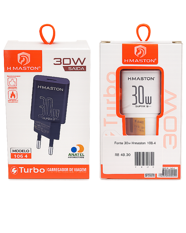 Fonte 30W H’Maston Y08-4 Bivolt – Carregador Rápido