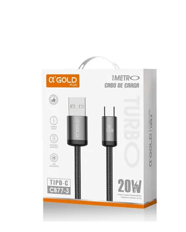 Cabo USB Tipo C CB773 Carregamento Rápido Dados USB