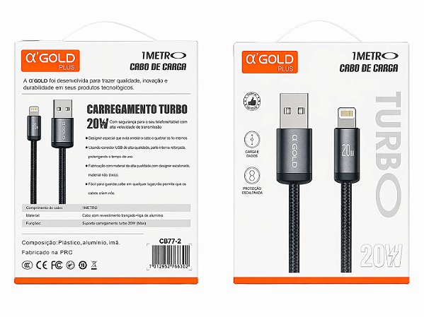 Cabo iPhone Lightning CB772 272 USB Carregamento Rápido