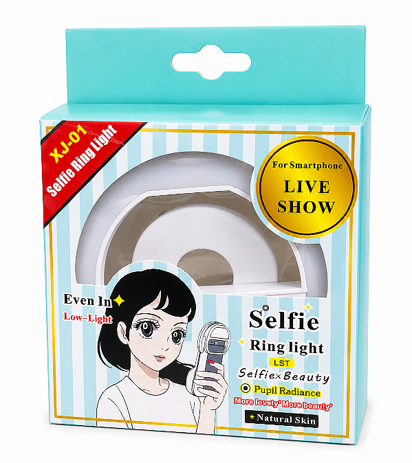 Ring Light Selfie XJ-01 para Celular – Iluminação LED Portátil
