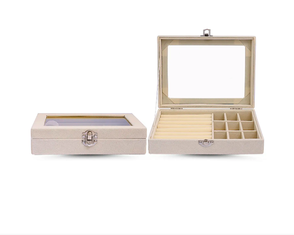 Porta Joia Encantado com Visor Off White