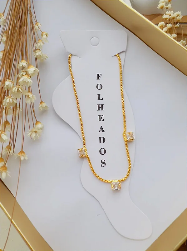 Tornozeleira Folheada  Zircônia