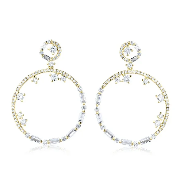 Brinco Festa Star Zircônias Folheado a Ouro 18k