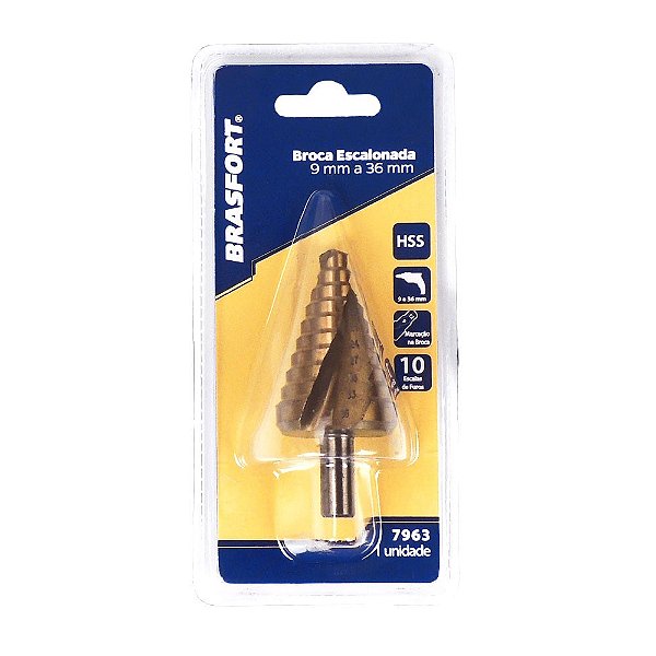 Broca Escalonada 9 a 36mm Brasfort