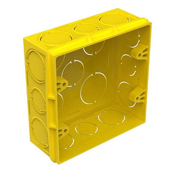 Caixa de Luz Embutir 4x4 Amarela