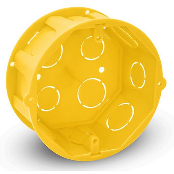 Caixa de Luz Octagonal Amarela