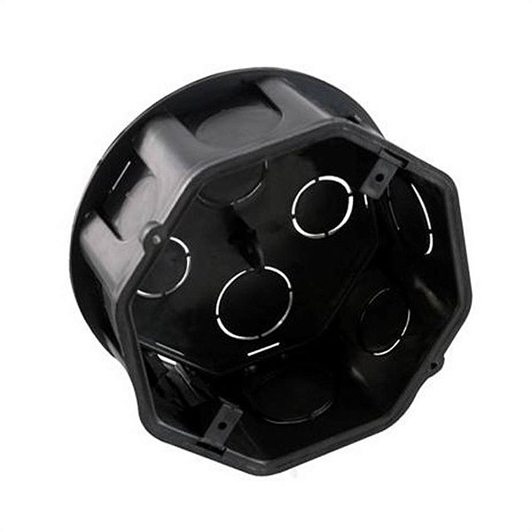 Caixa de Luz Octagonal Preta