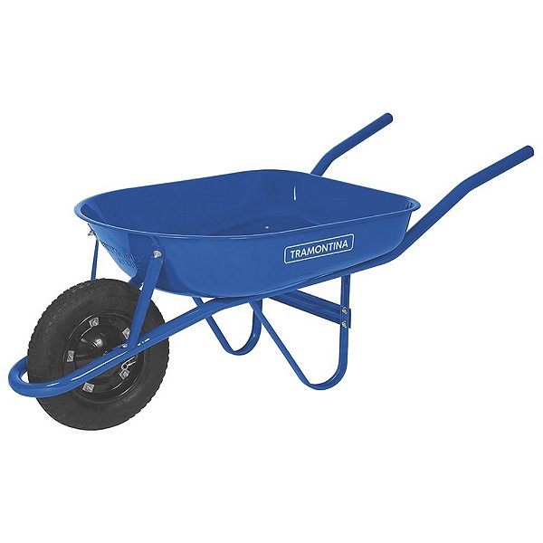 Carrinho de Mao Pedreiro 50l Ch24 Raso Pneu Camara 3,25x8" Azul