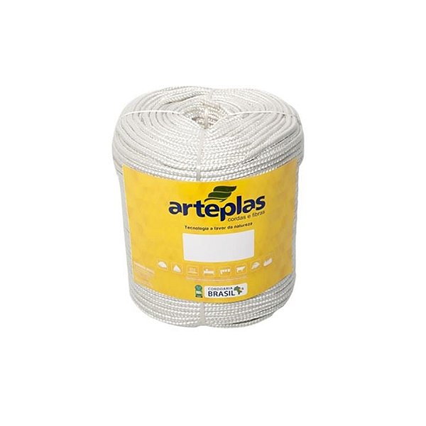Corda Seda Trançada 12mm Branca Eco Rope Arteplas (Metro)