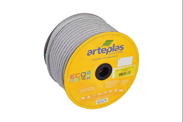 Corda Seda Trançada 14mm Branca Eco Rope Arteplas (Metro)
