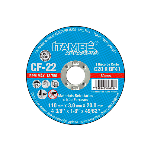 Disco Corte Refratario 4.3/8 X 20mm Itambe