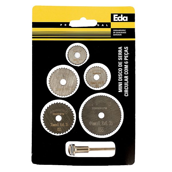 Disco de Serra Circular com 6 Pecas Mini Eda
