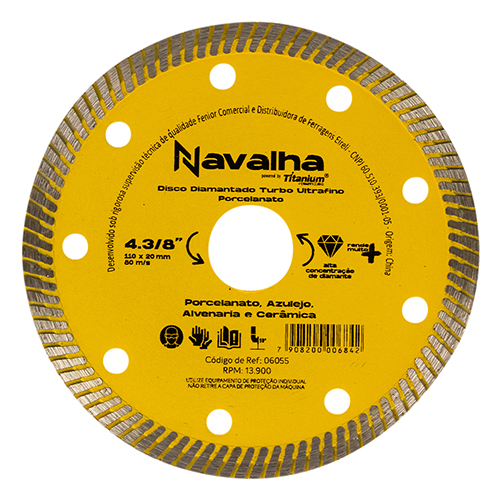 Disco Diamantado Porcelanato 4.3/8 - Navalha