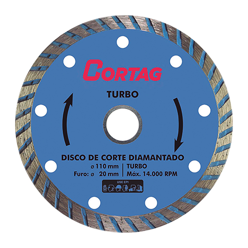 Disco Diamantado Turbo Cortag  110mmx20mm 4.3/8" Turbo