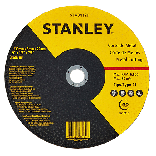 Disco Ferro 9 X 7/8 X 3.0 Stanley