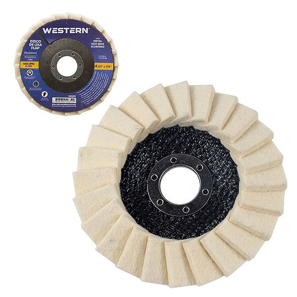 Disco Flap Polimento Inox 115x22mm 4.1/2 X 7/8 Western