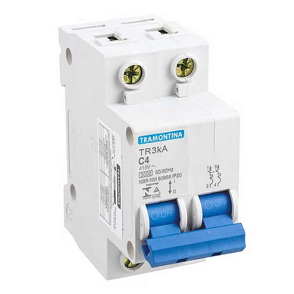 Disjuntor Din Bipolar 4a Curva C Branco ? Tramontina