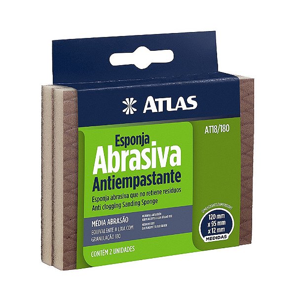 Esponja Abrasiva 120x95 Abrasao Media Atlas