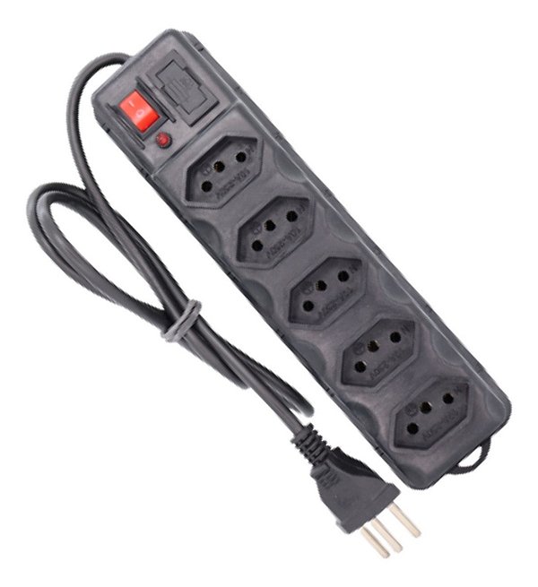 Filtro de Linha 5 Tomadas Preto