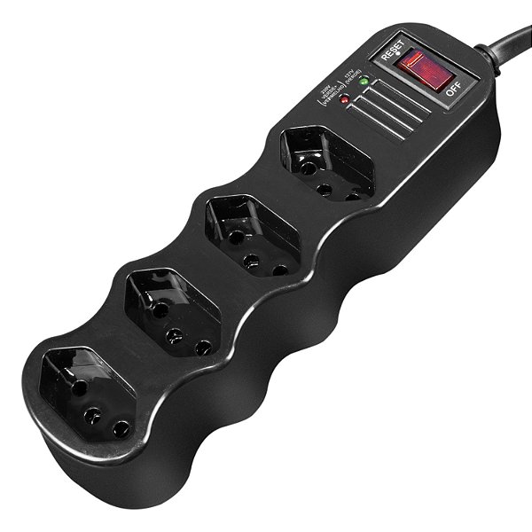 Filtro Linha 1m 4 Tomadas Preto 34013 Ilumi