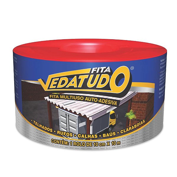 Fita Asfaltica Aluminizada 10cm X 10m Vedatudo