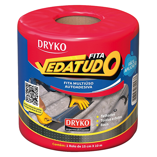 Fita Asfaltica Aluminizada 15cm X 10m Vedatudo