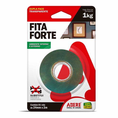 Fita Dupla Face 12mm X 2 Transparente Fitaforte Adere