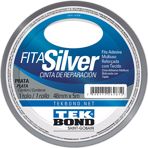Fita Silver Tape 48mmx05mt Prata Tekbond