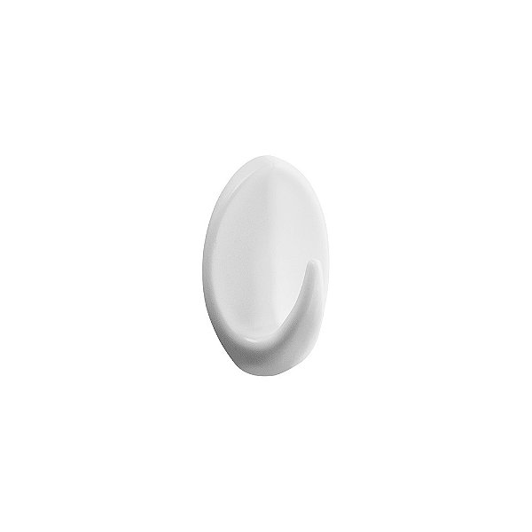 Gancho Adesivo 0.5Kg Oval Plast Branco 2501 Atlas