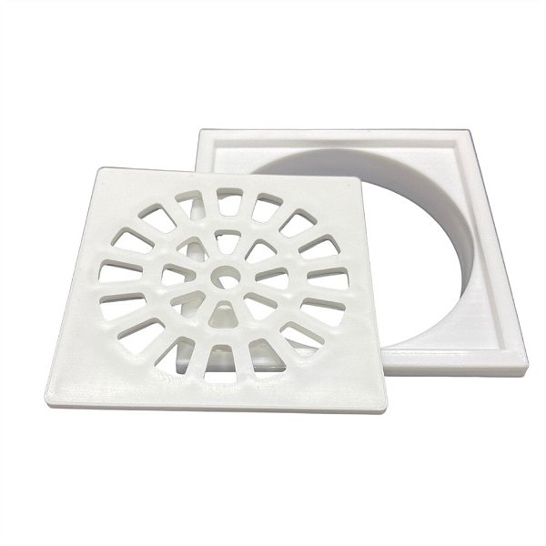 Grelha Completa Quadrado 100mm Branco Reboucas