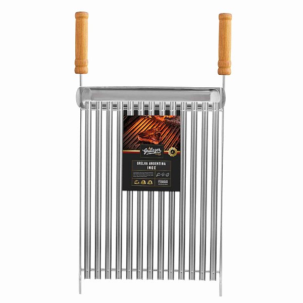 Grelha Inox Parrilla Argentina 40x50cm C/calha