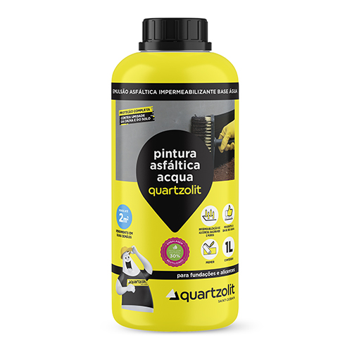 Impermeabilizante Pintura Asfaltica 1l Acqua Quartzolit
