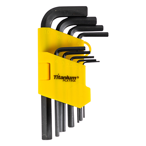 Jogo Chave Allen 1,5 a 10m 9 Pcs Curto Titanium